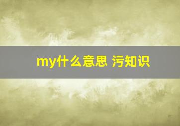 my什么意思 污知识